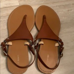 Lands End brown with silver hardware sandals.